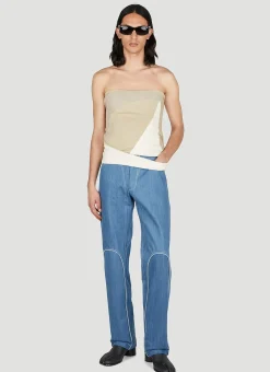 Contrast Piping Jeans