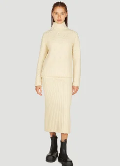 High Neck Textured Knit Sweater