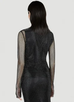 Noemi Rhinestone Mesh Top