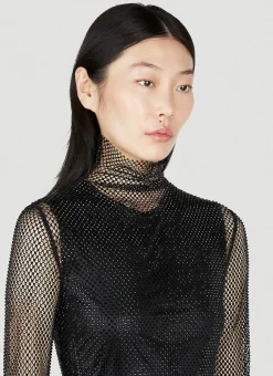 Noemi Rhinestone Mesh Top