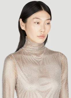 Noemi Rhinestone Mesh Top